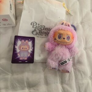 NEW purple/pink LUCK Authentic Pop Mart Labubu Big Into Energy 🩷💜 open box LOVE